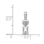 Sterling Silver Rhodium-plated White Topaz & Diam. Pendant