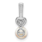 Sterling Silver Rhodium-plated FW Cultured Pearl & Diam. Pendant