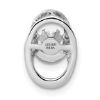 Sterling Silver Rhodium CZ Birthstone Vibrant Chain Slide