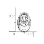 Sterling Silver Rhodium CZ Birthstone Vibrant Chain Slide
