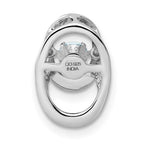 Sterling Silver Rhodium Aquamarine Birthstone Vibrant Chain Slide