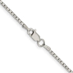 Sterling Silver Rhodium-plated 1.7mm 8 Sided Mirror Box Chain