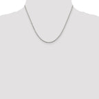 Sterling Silver Rhodium-plated 1.7mm 8 Sided w/2in ext. Mirror Box Chain