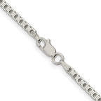 Sterling Silver 2.5mm 8 Sided Box Chain