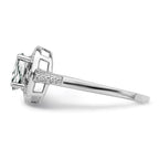 Sterling Silver Rhodium-plated Diam. & White Topaz Ring