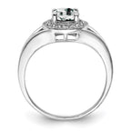 Sterling Silver Rhodium-plated Diam. & White Topaz Ring