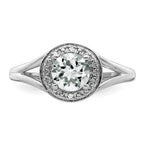 Sterling Silver Rhodium-plated Diam. & White Topaz Ring