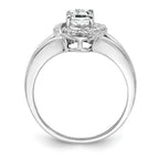 Sterling Silver Rhodium-plated Diam. & White Topaz Ring