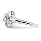 Sterling Silver Rhodium-plated Diam. & White Topaz Ring