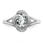 Sterling Silver Rhodium-plated Diam. & White Topaz Ring