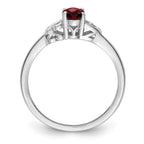 Sterling Silver Rhodium-plated Garnet Ring
