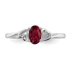 Sterling Silver Rhodium-plated Created Ruby Ring