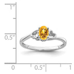 Sterling Silver Rhodium-plated Citrine Ring