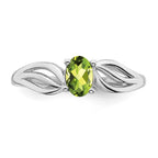 Sterling Silver Rhodium-plated Peridot Ring