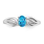 Sterling Silver Rhodium-plated Light Swiss Blue Topaz Ring