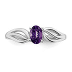 Sterling Silver Rhodium-plated Amethyst Ring