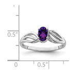 Sterling Silver Rhodium-plated Amethyst Ring