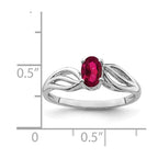 Sterling Silver Rhodium-plated Created Ruby Ring