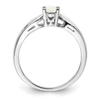 Sterling Silver Rhodium-plated Created Opal Ring