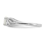 Sterling Silver Rhodium-plated Created Opal Ring