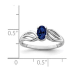 Sterling Silver Rhodium-plated Created Sapphire Ring