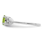 Sterling Silver Rhodium-plated Peridot Ring