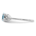 Sterling Silver Rhodium-plated Light Swiss Blue Topaz Ring