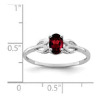 Sterling Silver Rhodium-plated Garnet Ring