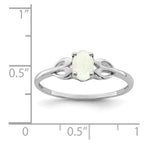 Sterling Silver Rhodium-plated Created Opal Ring