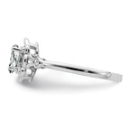 Sterling Silver Rhodium-plated White Topaz & Diam. Ring