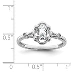 Sterling Silver Rhodium-plated White Topaz & Diam. Ring