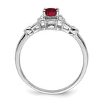 Sterling Silver Rhodium-plated Created Ruby & Diam. Ring