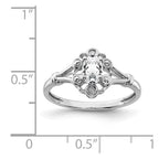 Sterling Silver Rhodium-plated White Topaz & Diam. Ring