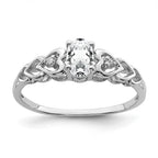 Sterling Silver Rhodium-plated White Topaz & Diam. Ring