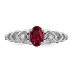 Sterling Silver Rhodium-plated Created Ruby & Diam. Ring