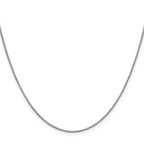 Sterling Silver Rhodium-plated .9mm Box Chain with a 2 inch extention