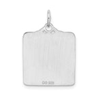 SS Rh-plt Pink Birth Certificate Polished Front/Satin Back Charm