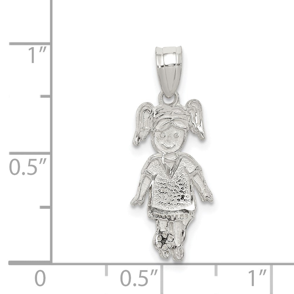 Sterling Silver Sports Soccer Player Girl Charm