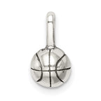 Sterling Silver Antiqued Basketball Charm