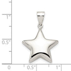 Sterling Silver Rhodium-plated Star Charm