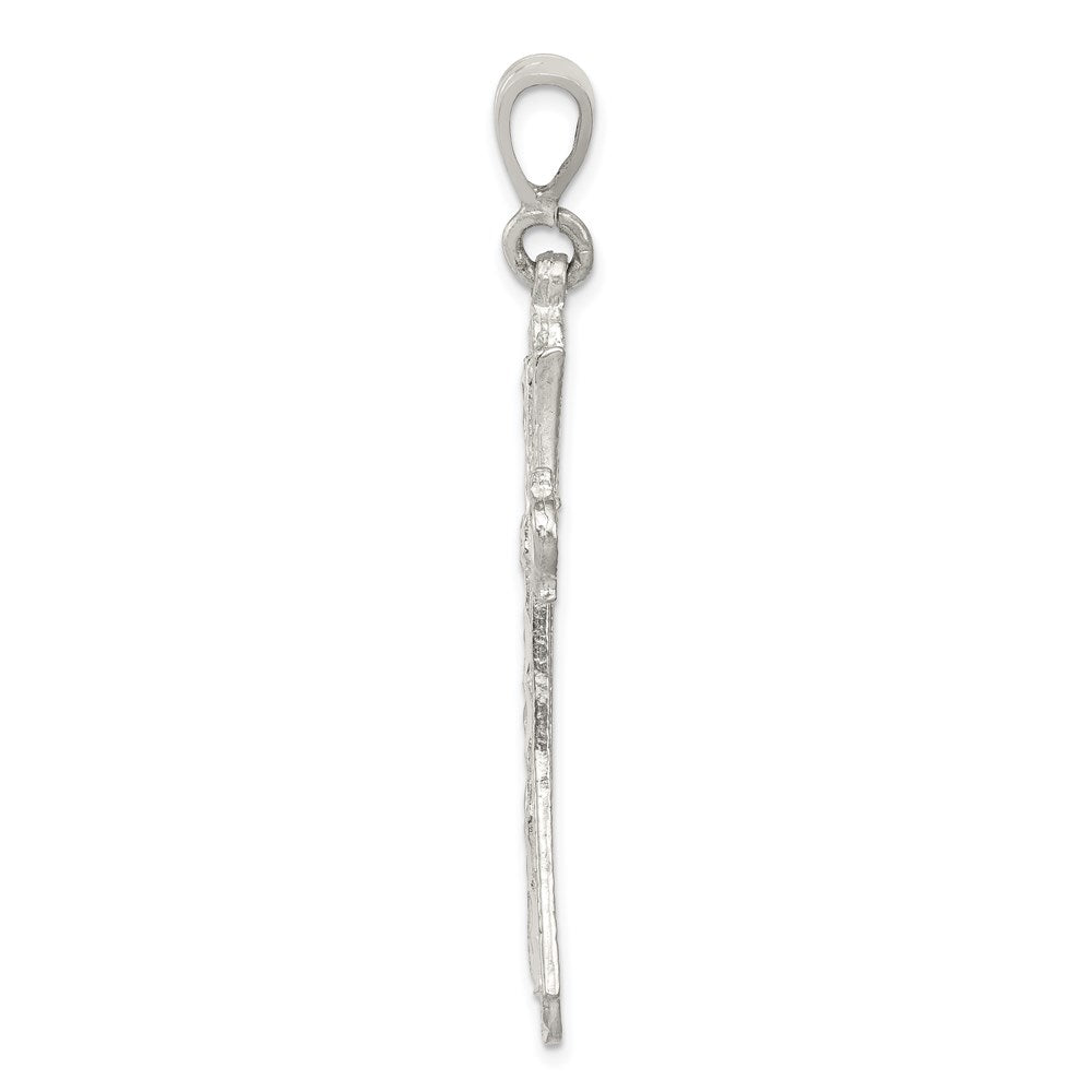 Sterling Silver Diamond-cut Cross Pendant