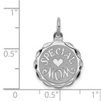 Sterling Silver Rhodium-plated Special Mom Disc Charm