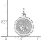Sterling Silver Rhodium-plated My Confirmation Disc Charm