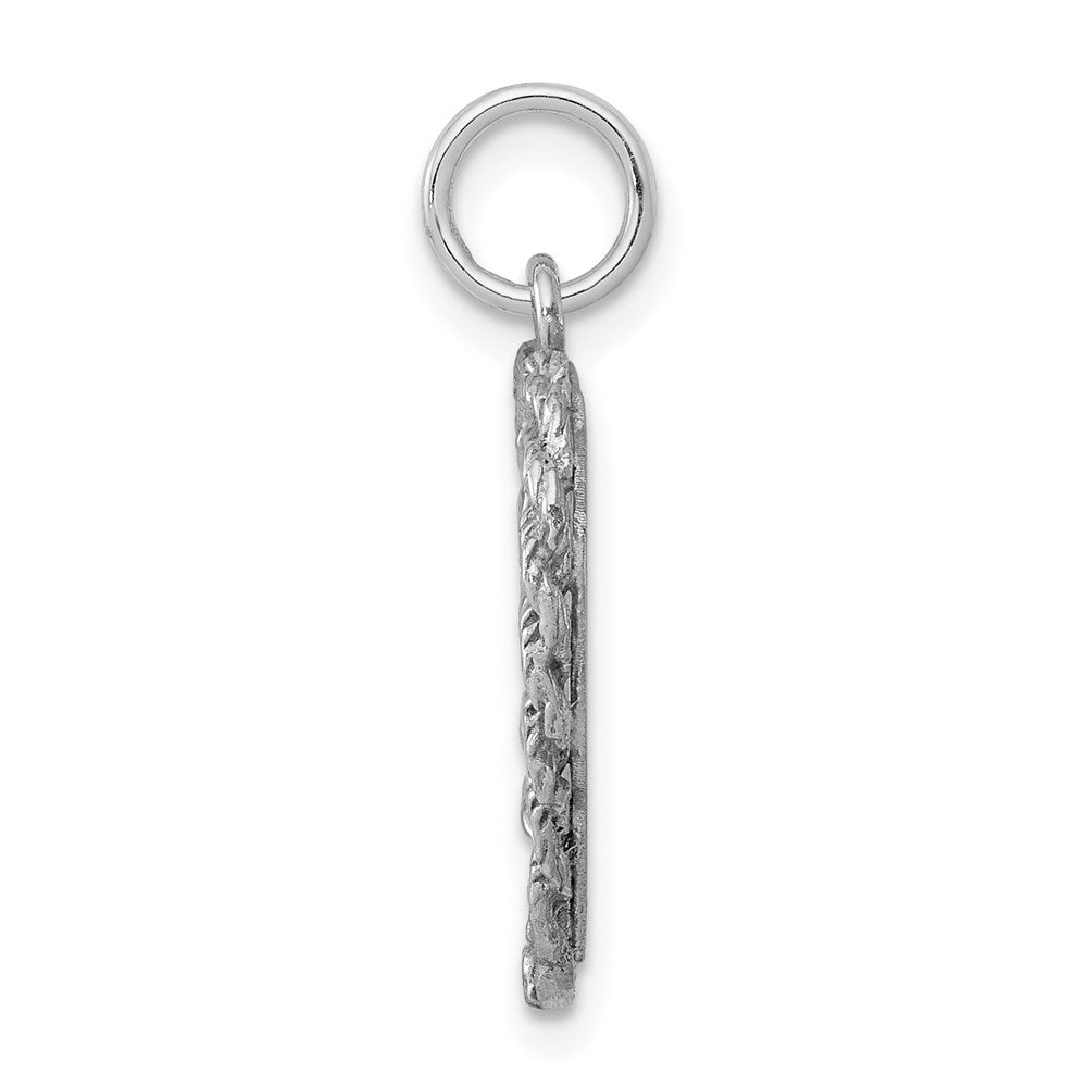 Sterling Silver Rhodium-plated My Confirmation Disc Charm