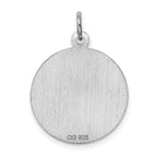 Sterling Silver Rhodium-plated Cross Disc Charm