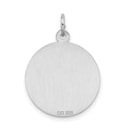 Sterling Silver Rhodium-plated Sweet Sixteen Disc Charm