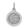 Sterling Silver Rhodium-plated Happy Birthday Disc Charm