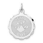 Sterling Silver Rhodium-plated Its a Boy Charm