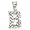 Sterling Silver Rhodium-plated Letter B Initial Pendant