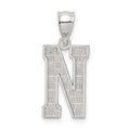 Sterling Silver Rhodium-plated Letter N Initial Pendant